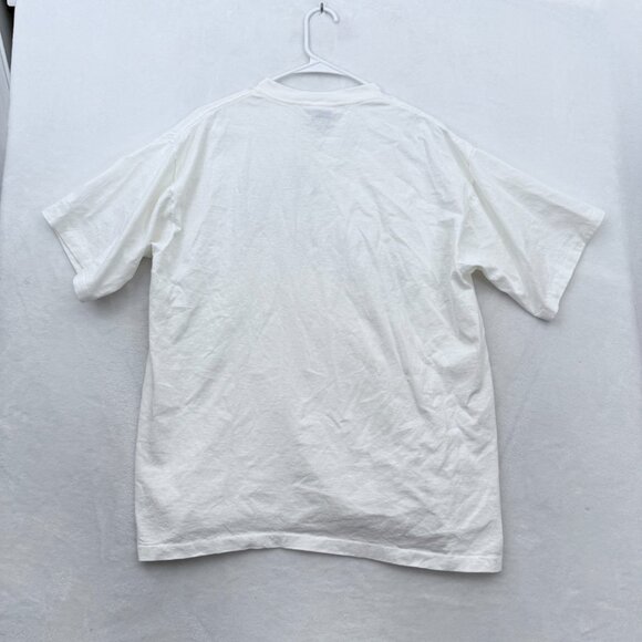 Vintage Cat T Shirt Men XL White Virginia Miller Art Jamaica Single Stitched 90s - Picture 8 of 8